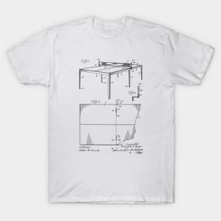 Tennis Table Vintage Patent Hand Drawing T-Shirt